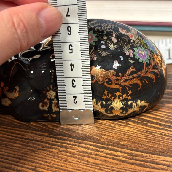 Vintage Satsuma Cat Figurine Black and Gold Ceramic Cat for Decor - Picture 16 of 16